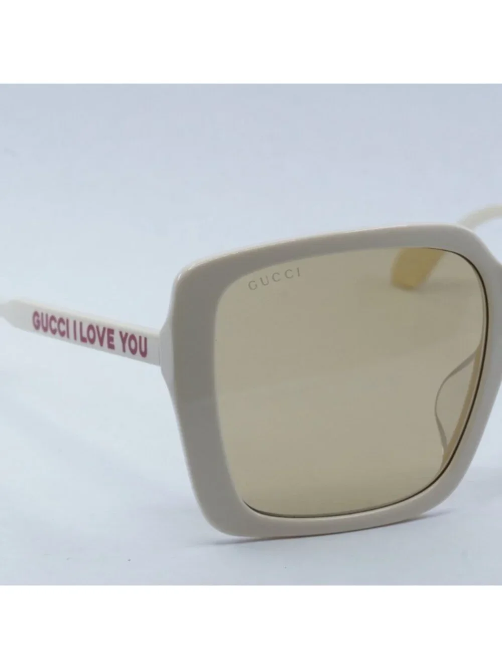 Gucci GG0567SAN 006 Women Sunglasses Ivory Square Frame, Brown Lenses